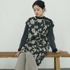 Johnature Women Vintage Jacquard Floral Dresses O-Neck Sleeveless Cotton Knitted Soft Robes Spring Chinese Style Dress