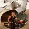 1Pc Johnny Hallyday Circular Print Rug - Home Decoration Carpet For Living Room Bedroom Flooring Computer Chair Area Rug