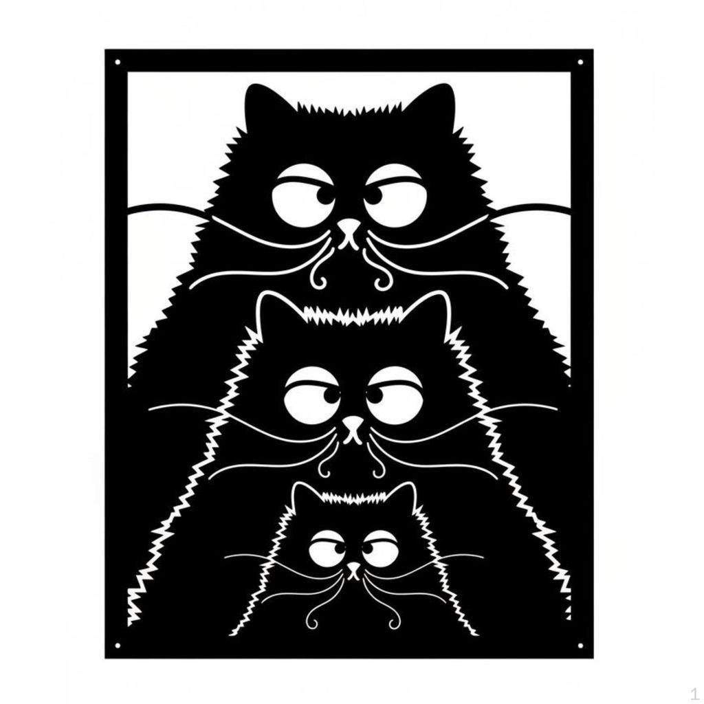 Wall Decor Hollow Out Design Cat Art