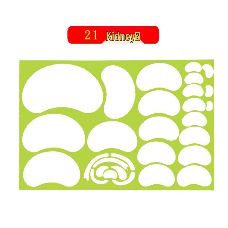 Bingfu 21 Kidney-Shaped Multi-purpose Plotting Ruler