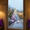 Creative Christmas Gift for Friends Stained Glass Style Tree Static Window Cling, Gradient Starry Sky Reusable Festive Home Decor Xmas Sticker,