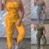 Lady Jumpsuit Casual ärmlös polyester Ankel knuten Cargo Jumpsuit för arbete