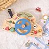 Montessori Busy Board Sensory Toys Wooden Steering Wheel Switch Control Board for Children Travel Activities Games Gifts Toy