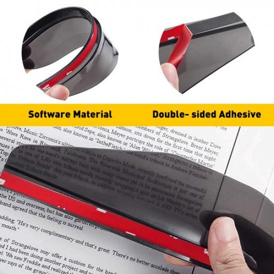 2x Carbon Fiber Sun Visor Rain Board Guard Eyebrow For Side Rear View Mirror Car
