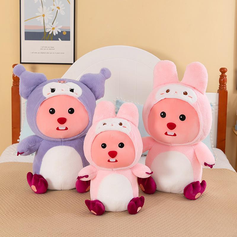Kawaii Loopy Updated Transformation Beaver Doll Melody Plush Doll Desktop Decor Toy Birthday Gift
