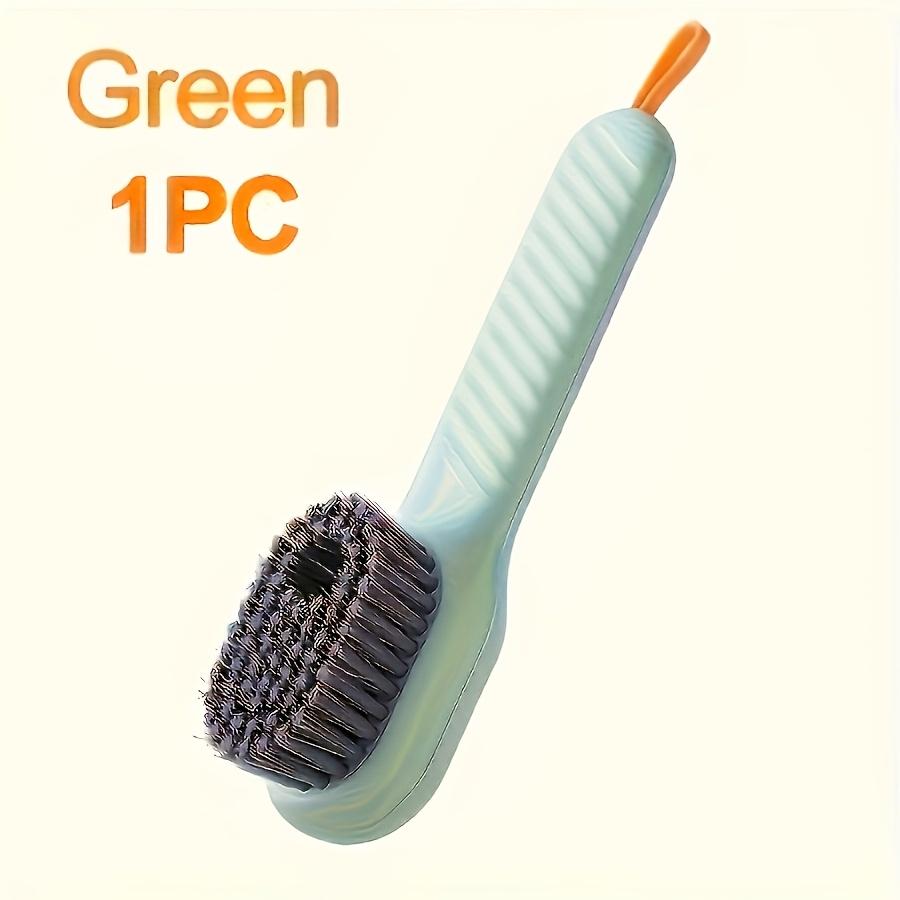 Multi-Function Shoe Brush with Built-In Liquid Dispenser - Soft Bristle, Long Handle, Press-Type Cleaning Tool for Effortless Home Shoe Care