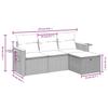 4 Piece Outdoor Sofa Set with Cushions Black Poly Rattan