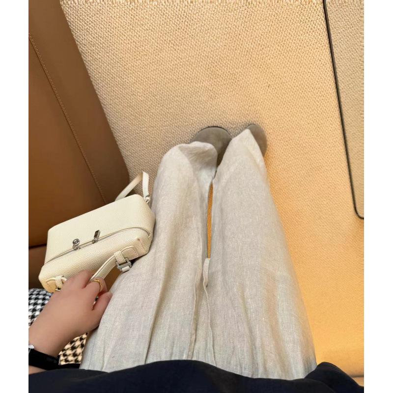 Women's Summer Japanese Style Cotton Linen Wide Leg Elastic Waist Pants