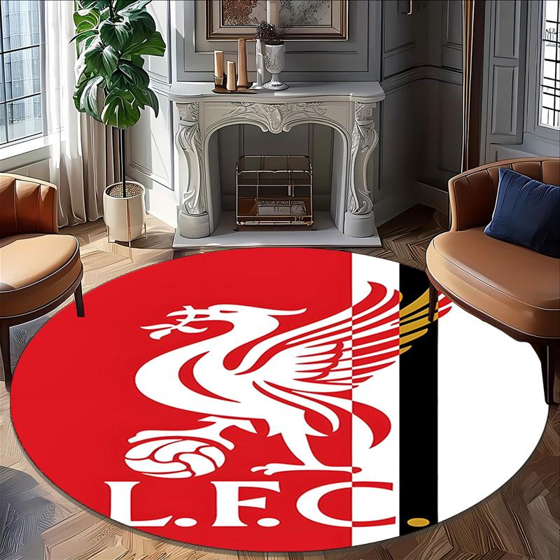1pc L-Liverpool  Carpet, Round Rug, Comfortable, Suitable for Entryways, Living Rooms, Office, And Bedrooms, Christmas Decoration