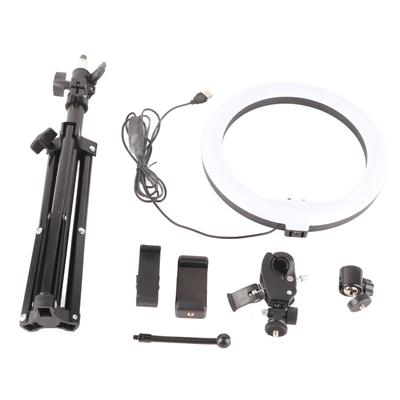 10 Zoll Dimmbares LED Ringlicht USB Kamera Videolampe mit Stativ Handyhalterung Set