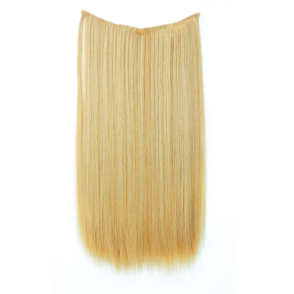 MISS WIG Women Long Straight Invisible Hair Extensions Synthetic Fiber Natural Hairpiece Fish Line Daily Wear Cosplay Hair