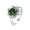 Bague Ringen Joyería de Lujo con Diamantes de Moissanita de 3.5 Quilates Anillo de Boda para Mujer de Plata de Ley S925 Diseño en Forma de Flor Talla 5-9