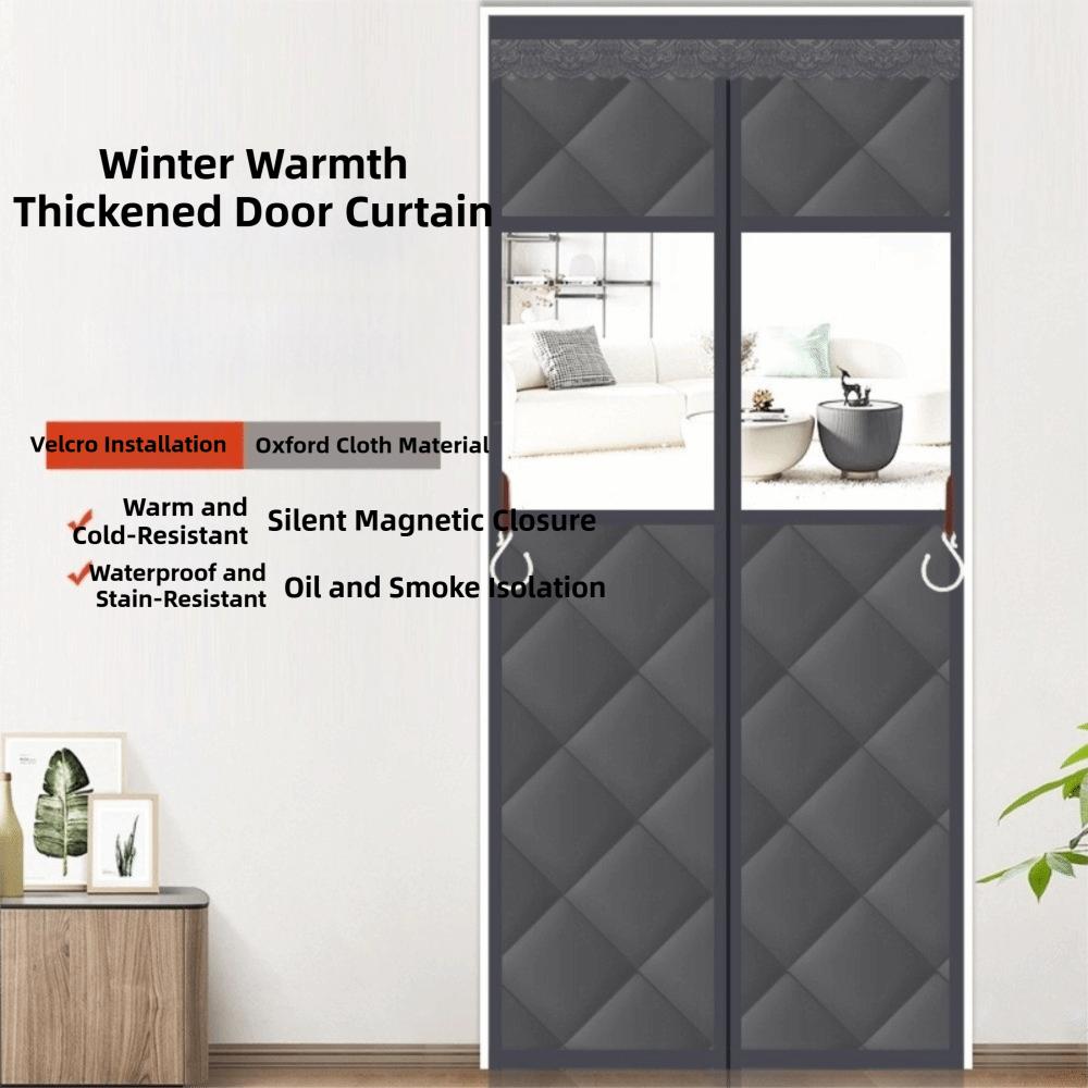 New Cotton Door Curtain Soundproof Thickened Air Conditioner Curtain No Punching Windproof Magnetic Curtain Air Conditioner Area