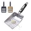 Cat Litter Scoop with Ergonomic Long Handle Stainless Steel Deep Shovel Slotted Litter Scooper Non-stick Poop Sifting Shovel Sifter Pet