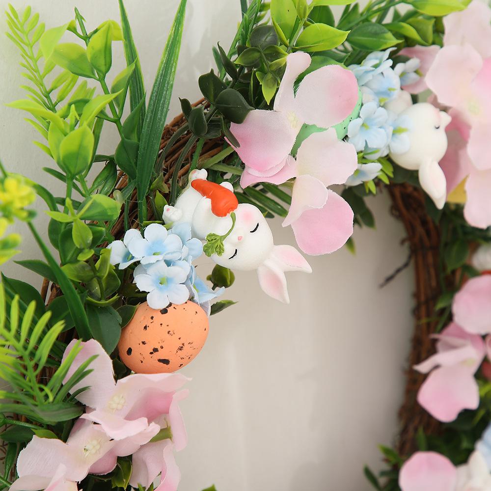 Easter Wreath Kit: Spring Flowers & Cute Rabbit Wall Decor