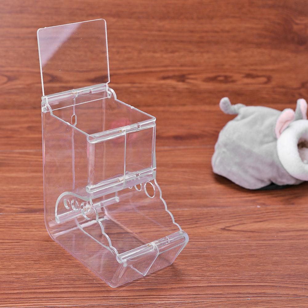 Samll Animal Hamster Automatic Food Feeder Transparent Plastics Strong Simplicity Clear Overturn Prevent Feeder
