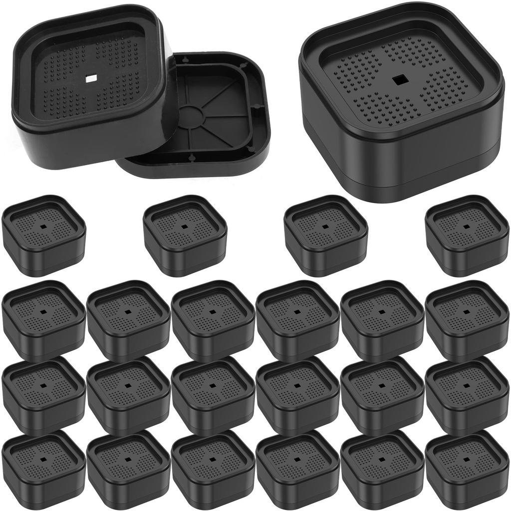 8-24 Stück Möbelhöher Kunststoff Stapelbar Bett Erhöhungsblöcke mit Anti-Rutsch-Boden Stabile Schreibtischfuß-Erhöher für Sofa Waschmaschine