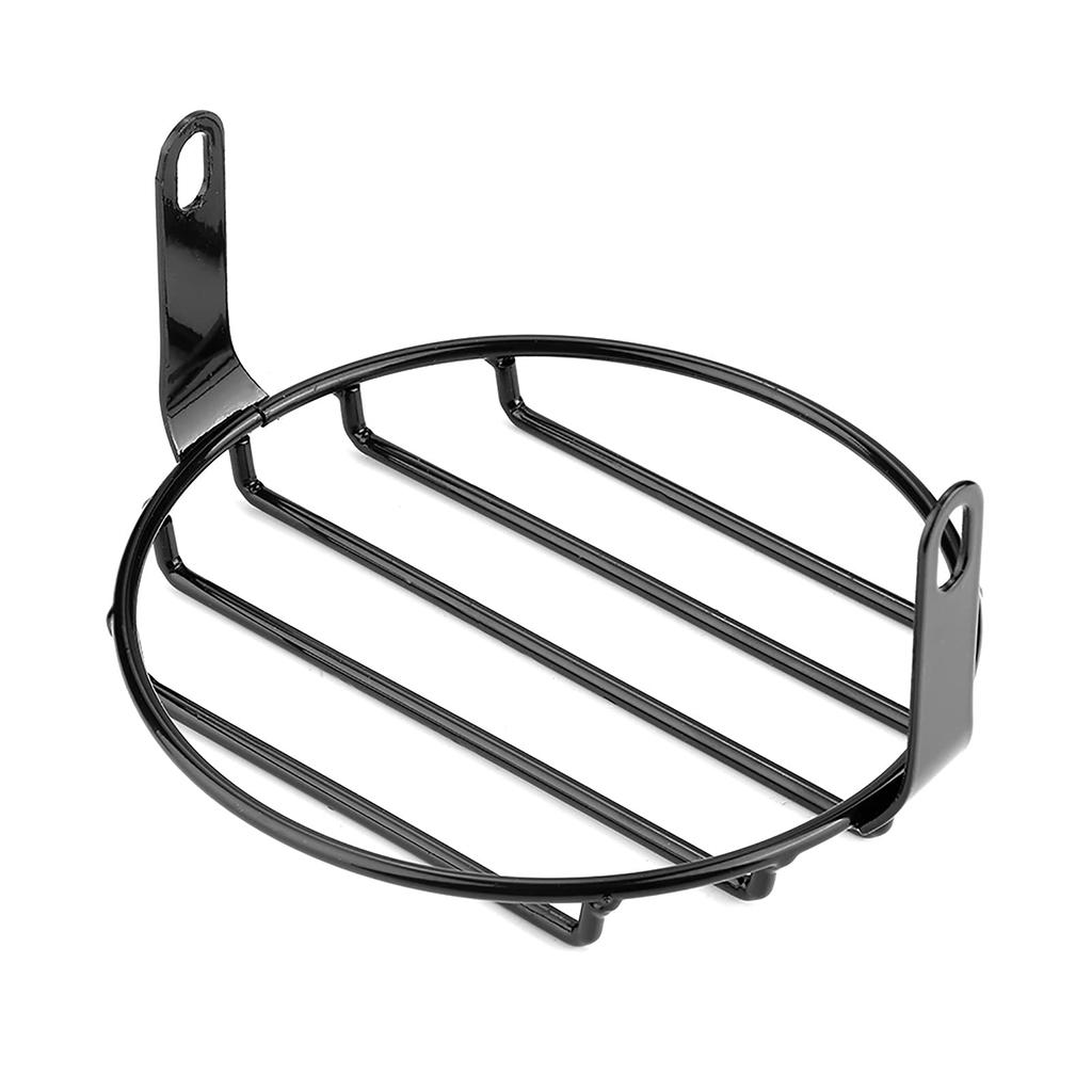 7.09INCH Motorcycle Headlight Grille Cover - Retro Round Metal Guard for LED Headlamp Black Aluminum