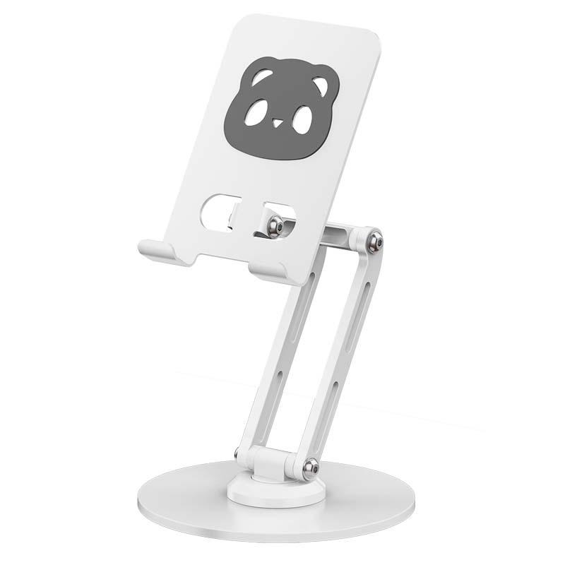 

360° Rotating Metal Phone & Tablet Holder with Custom Logo P161 Dual Folding Phone Stand білий