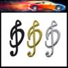 3D Hudební Noty Symbol pro kapotu auta, blatník, kufr, zadní štítek, nálepka, emblém, odznak