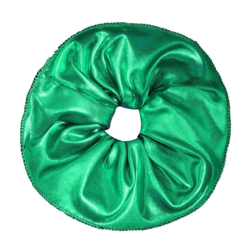Kids Metallic Ruffle Elastic Hair Scrunchie Wide Hair Band Ponytail Holder Hair Tie for Girls Headwear