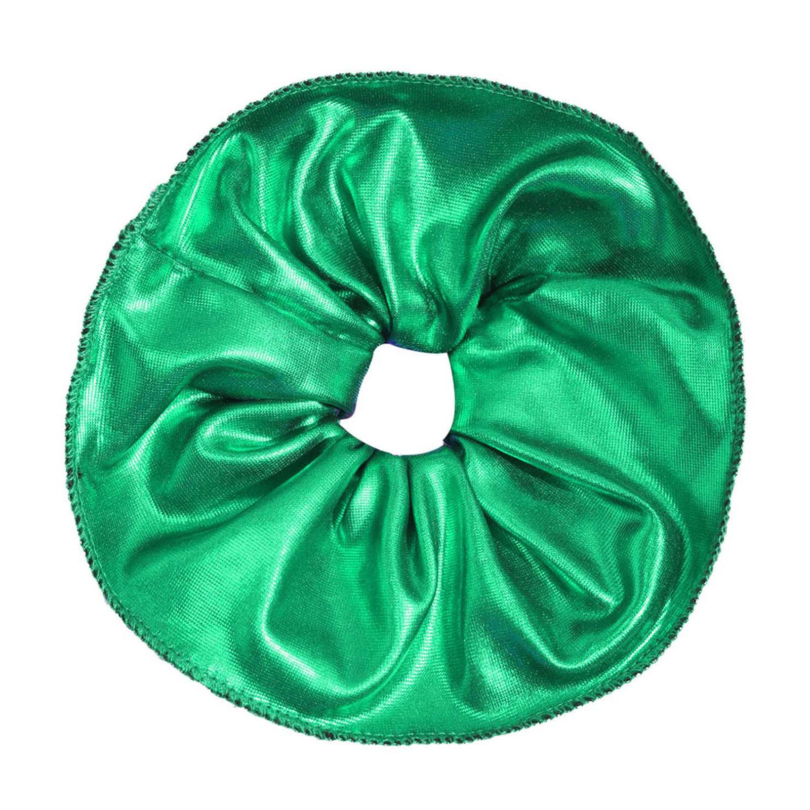 

Kids Metallic Ruffle Elastic Hair Scrunchie Wide Hair Band Ponytail Holder Hair Tie for Girls Headwear One Size зелений