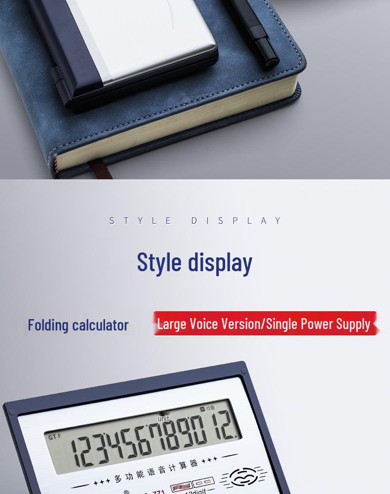 Compact Voice-Activated Pocket Calculator with Flip Cover