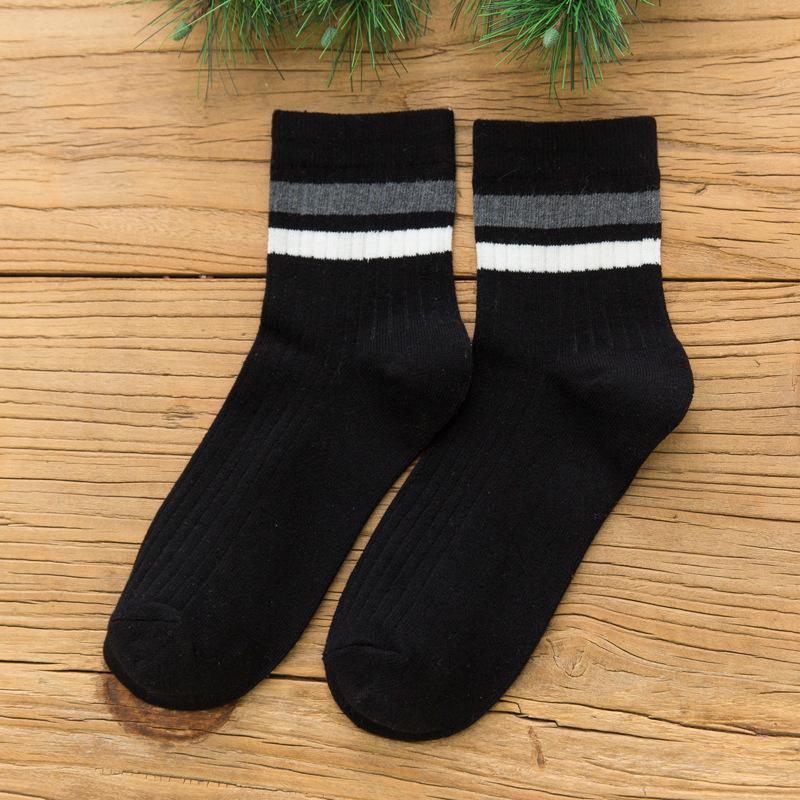DOIAESKV  Cotton Men's Socks Casual Breathable Socks High Quality Man Solid Long Socks Striped Socks for Couple EU 39-44