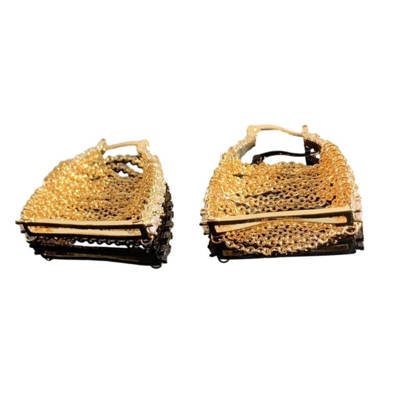 

Trendy Bag Chain Dangle Earrings Fashion forward Bag Pendant Ear Hooks Jewelry Personalized Fringe Chain Drop Ear Studs 1