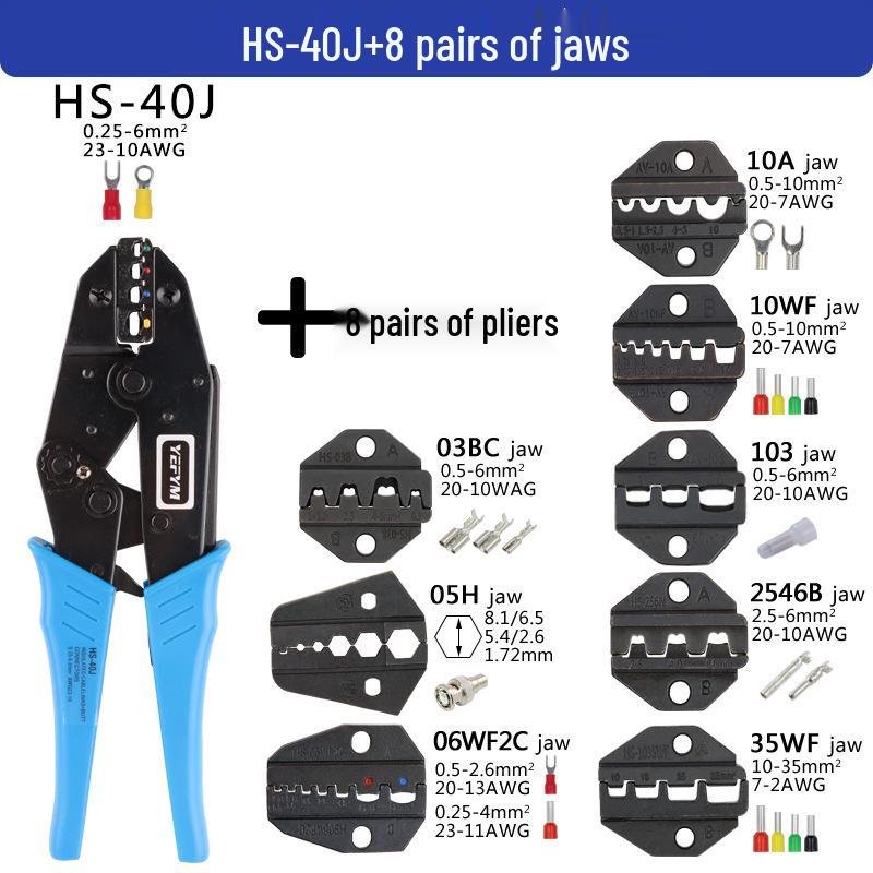 40J/03BC European Ratcheting Crimping Pliers for Pre-insulated, O-type, and U-type Terminals