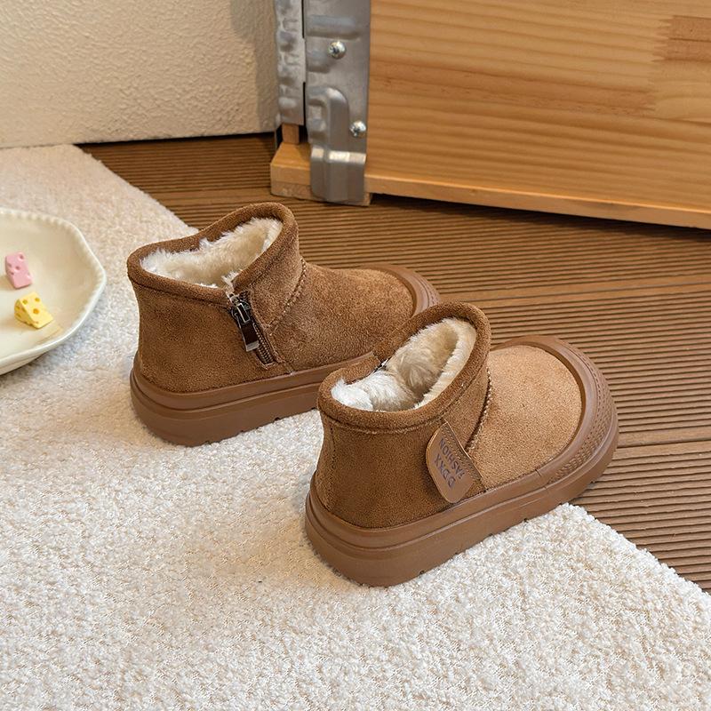Children's snow boots, new winter models, boys' shoes with plush lining and thickened Birkenstock cotton boots, warm shoes, girls' large cotton