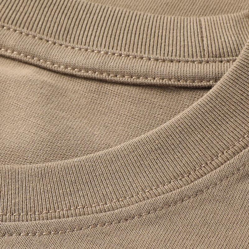 Hengyuanxiang Men's Heavyweight 260g Pure Cotton Long-Sleeve T-Shirt