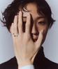 Hustad 245 Flower Leaf Gold Open Ring_ 925 Silver / 14K Gold Flower Open Ring