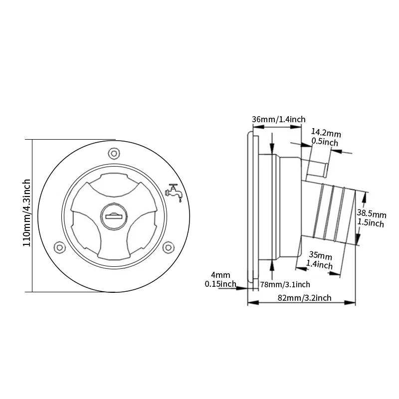 Lockable Gravity Water Fill Hatch Inlet Filter - Durable & Leak-Proof for RV/Boat/Camper/Trailer/Black Caravan Accessories