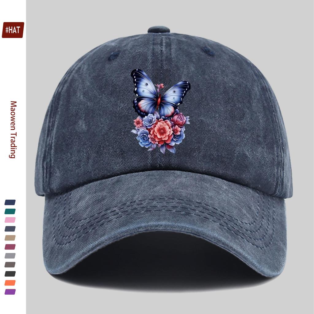 Pc Pcs Adjustable Trucker Baseball Cap with Butterfly Floral Print Snapback Buckle Closure Lightweight Suitable for Men