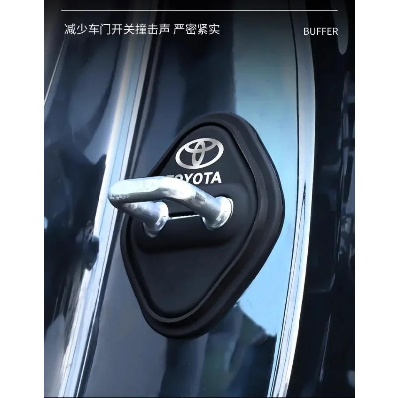 Hebilla Bloqueo Puerta Coche De Silicona 4 Piezas Cubierta Protectora Para For Toyota C-HR HIGHLANDER CAMRY RAV4 YARIS VIOS