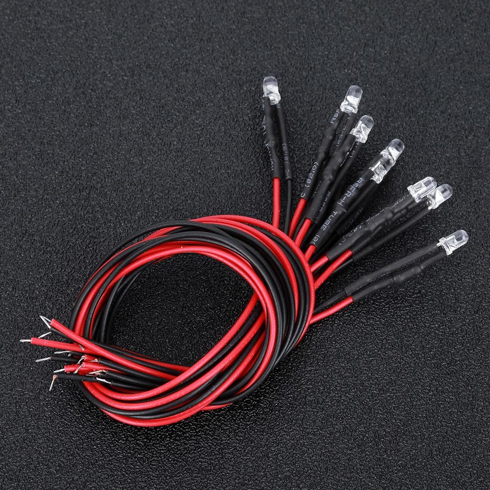 12V Vorverdrahtete Leuchtdiode Hervorhebende Runde Kopf LED-Perle 3mm Smaragdgrünes Licht