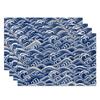 Chinese Blue White Cloud Table Mats Zen Style Cloud Motif Inspired Placemats Waterproof Heat Resistant Dining Decor for Kitchen