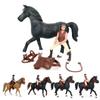 Realistic Artificial Rider Horse Figurine Plastic Simulation Equestrian Figure  Universal