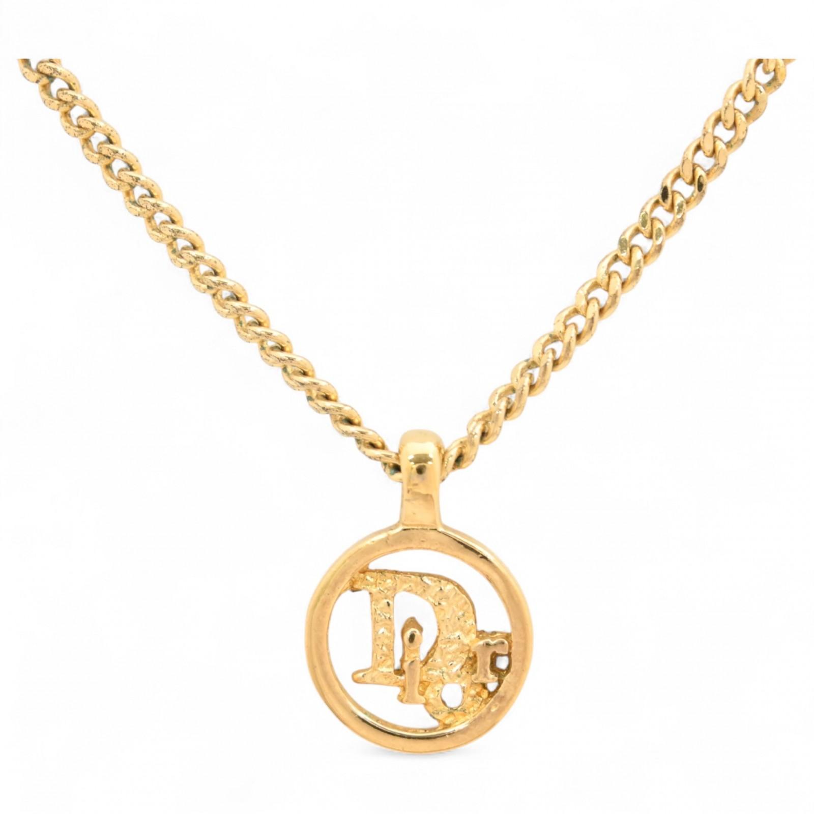 

Auth DIOR Logo Round Necklace di7708vd