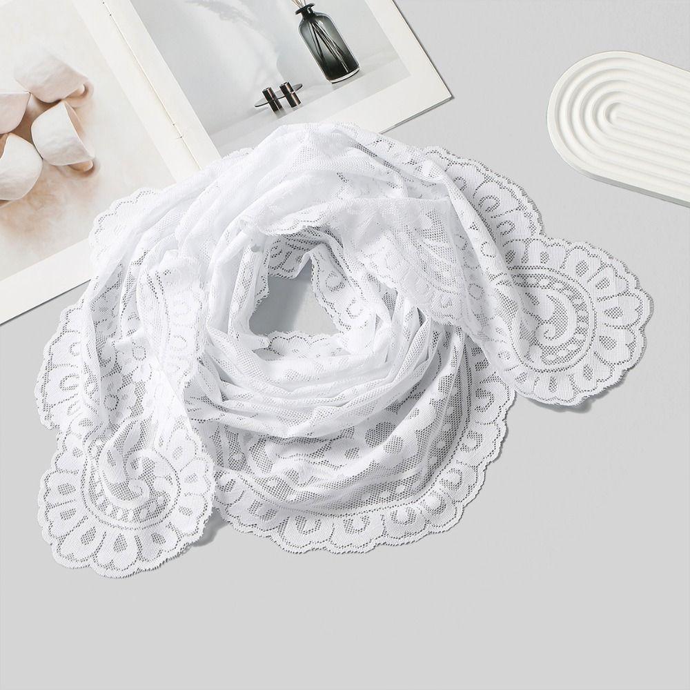 French Style Head Covering Scarf Shawl Vintage Wedding Headscarf Lace Triangle Scarf  Church