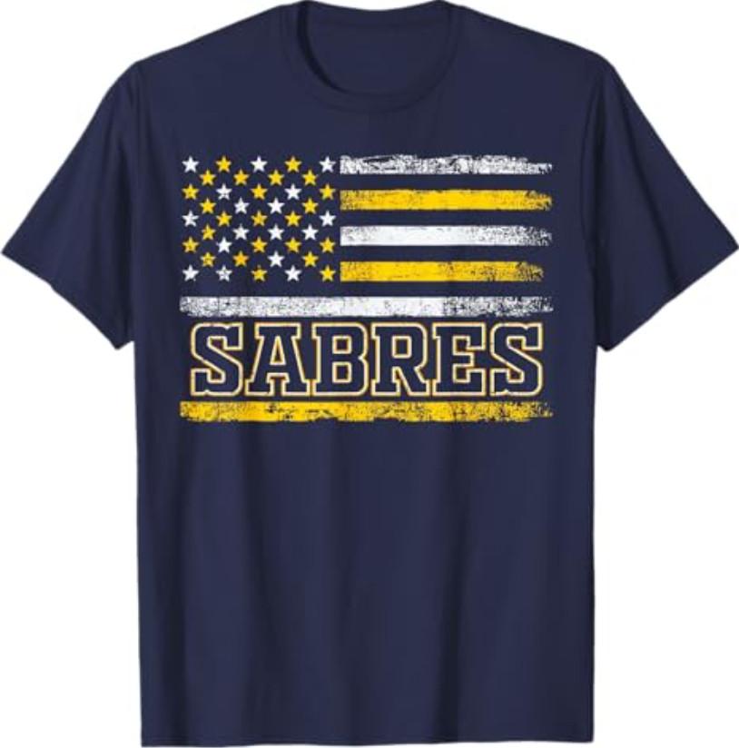 Vintage Sabres US Flag Retro Gifts T-Shirt S разноцветный