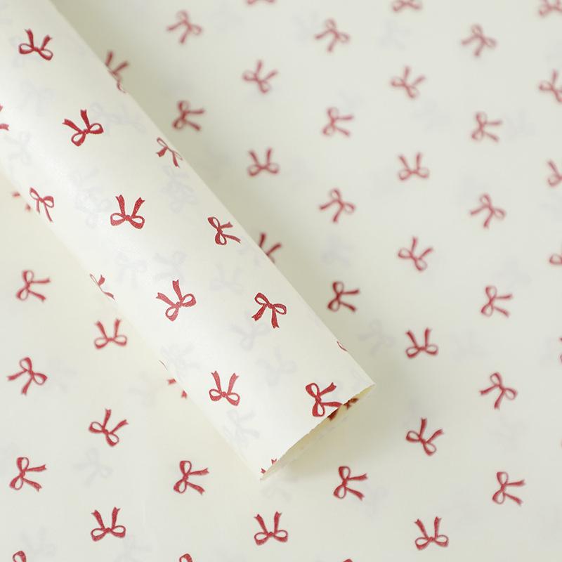 20PCS Bowknot Printed Snow Pear Paper Bouquet Packing Paper Hand-Kneaded Paper Flower Wrapping Paper Gift Packaging Supplies