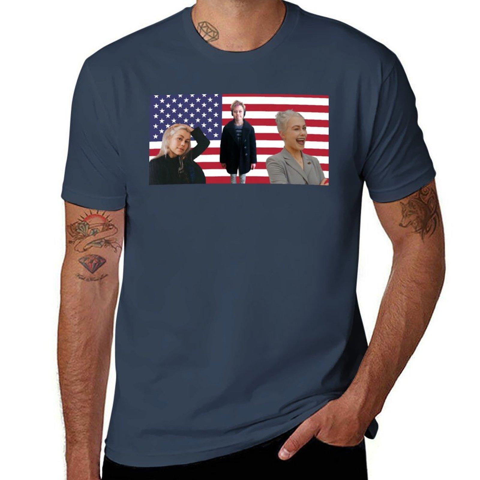 

phoebe bridgers american flag design TShirt Dry Fit Athletic Short Sleeve Shirt S