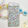 4pcsCute Cartoon Animal Cat Plus Fruit 3D Embossed Stickers Handmade Stickers Designed for Diary Decoration Adorable Stationery Stickers