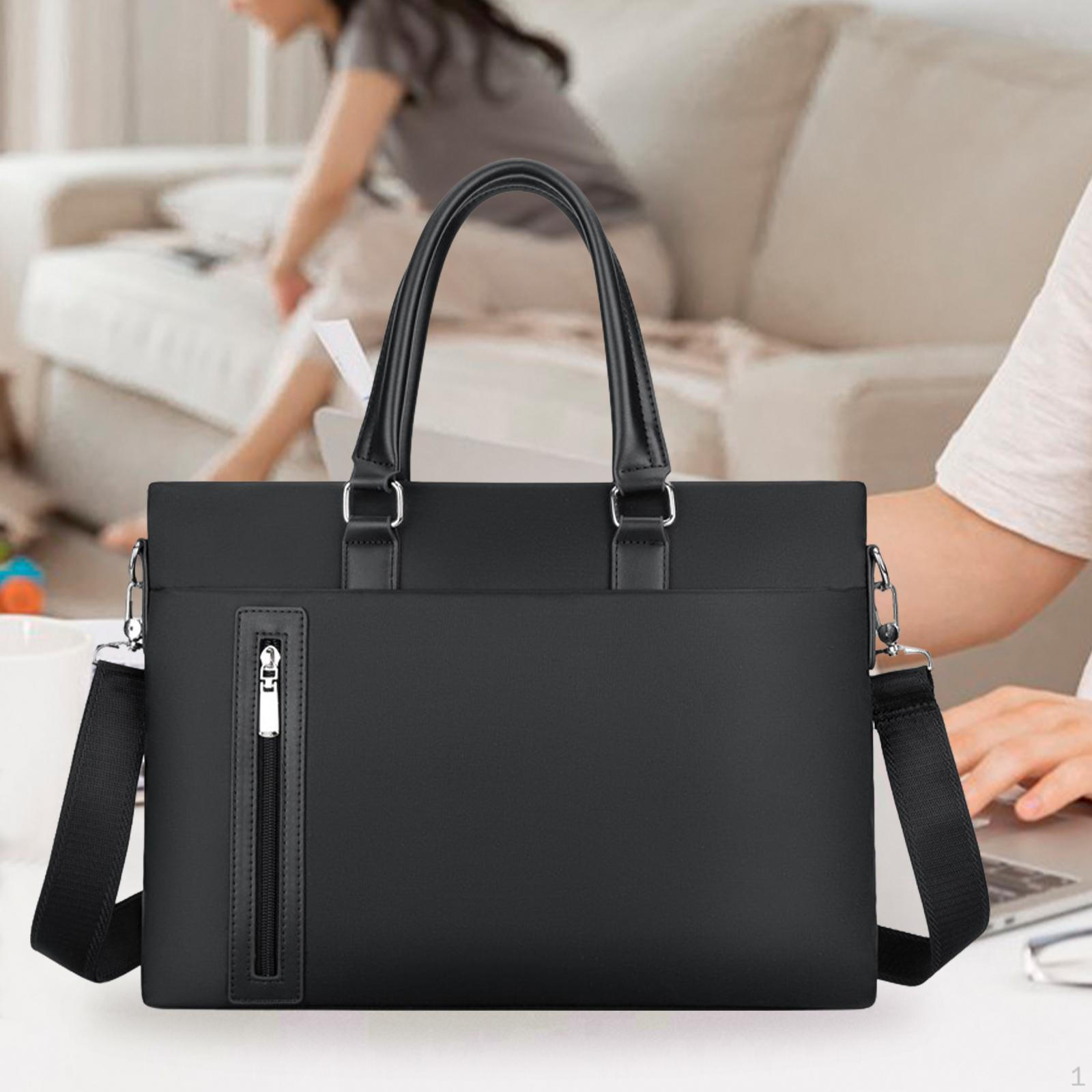 

Ділова сумка для чоловіків Регульований ремінь Комп ютер Офіс Подорож Робота чорний