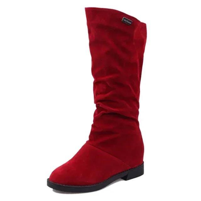 Snow Boots Women Winter Shoes Casual Woman High Boots Black Red Soft Comfortable Female Footwear Solid Suede Women Long