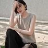 Autumn/Winter Women's Slimming Sleeveless Pure Cashmere Cable Knit Diamond Pattern Top