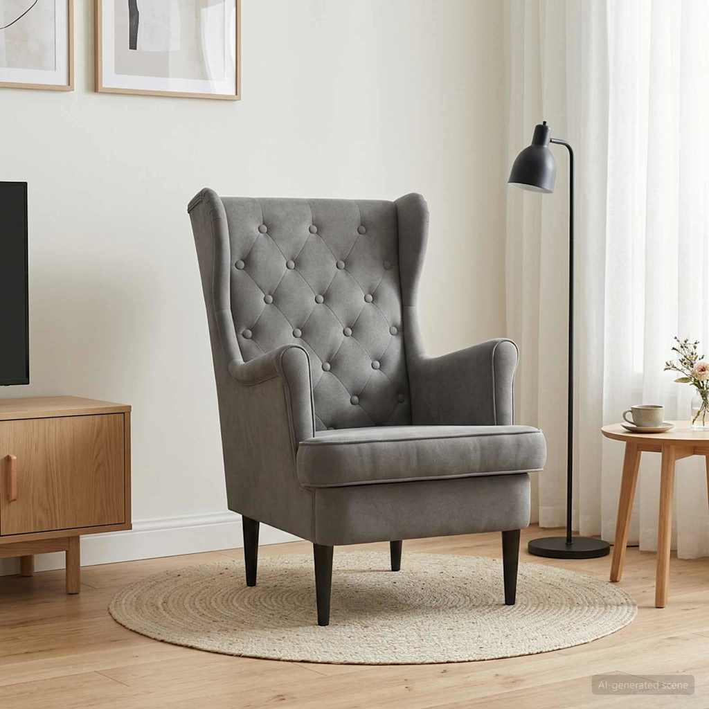 Armchair Dark Grey Velvet