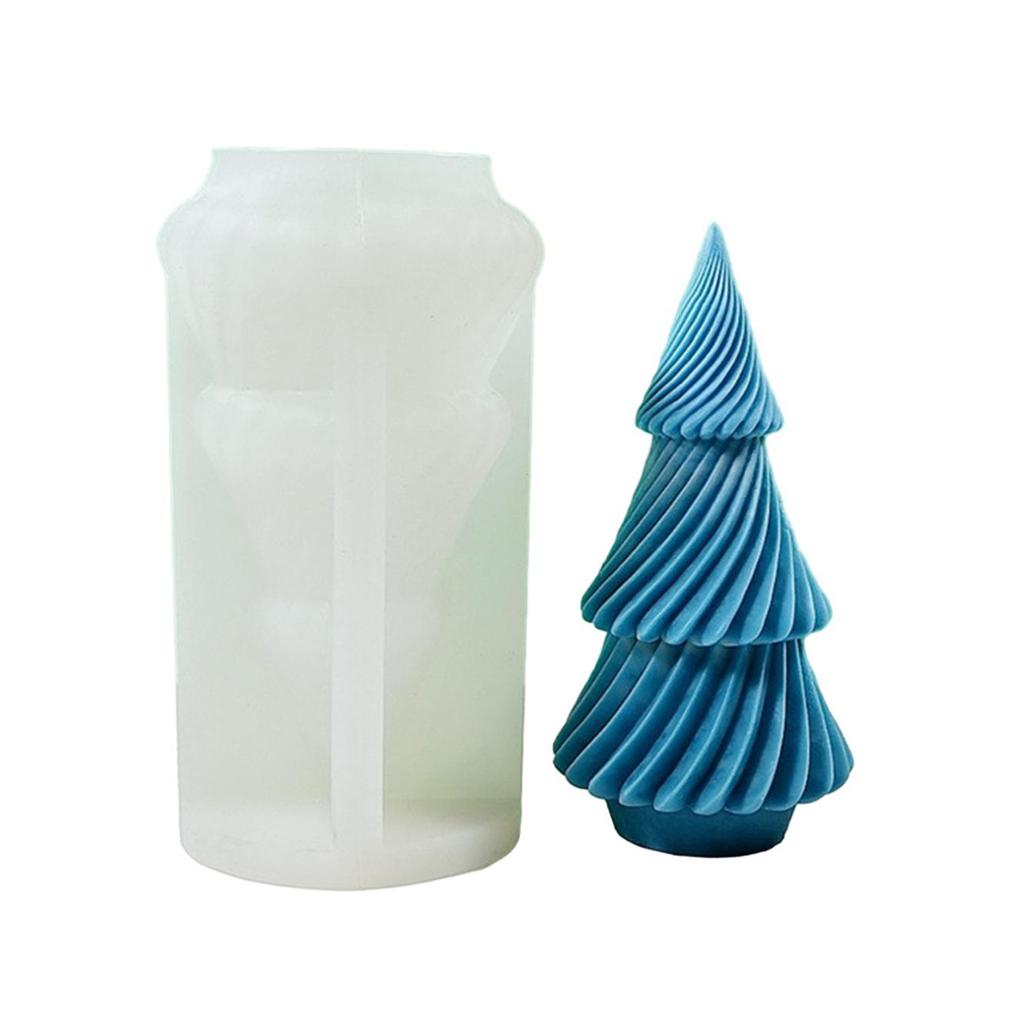 3D Christmas Tree Candle Mold Silicone Mould for Candle Making Handmade Soap Fondant Cake Epoxy Resin Mold DIY Craft
